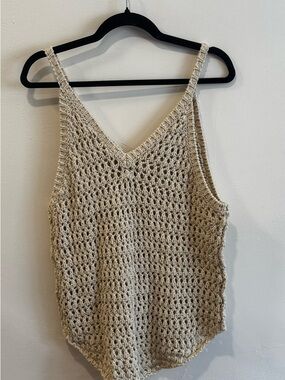 Free People Crochet V-Neck Tank Top